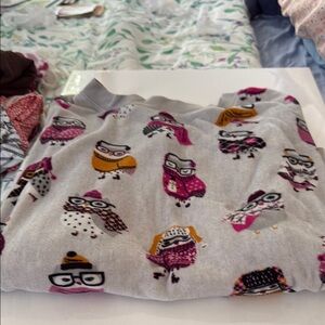 Gray Owl Print Sweatshirt